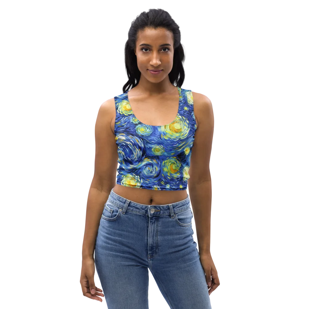 Cobalt Orbit on Crop Top — Front