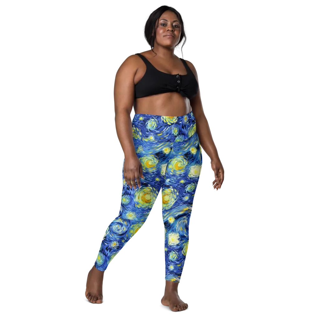 Cobalt Orbit on Leggings with Pockets — Front