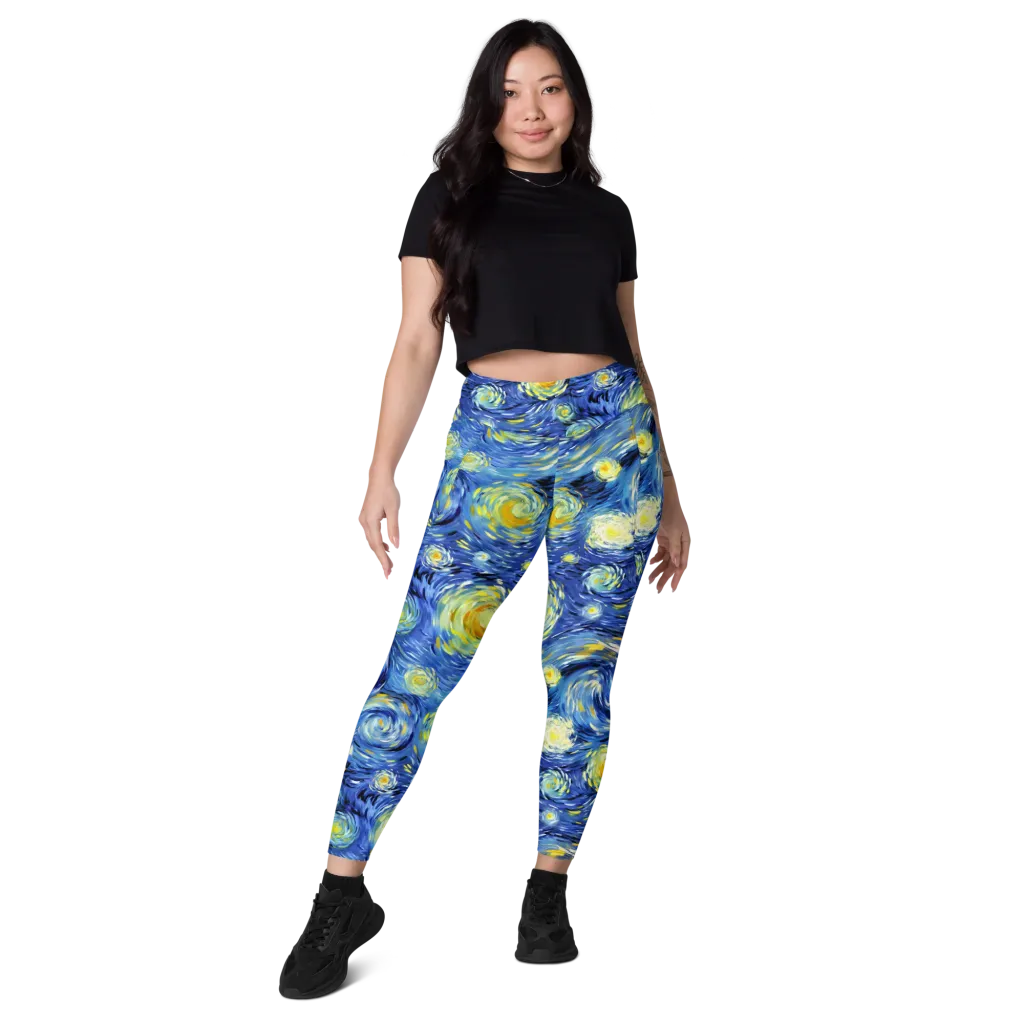 Cobalt Orbit on Leggings with Pockets — Front
