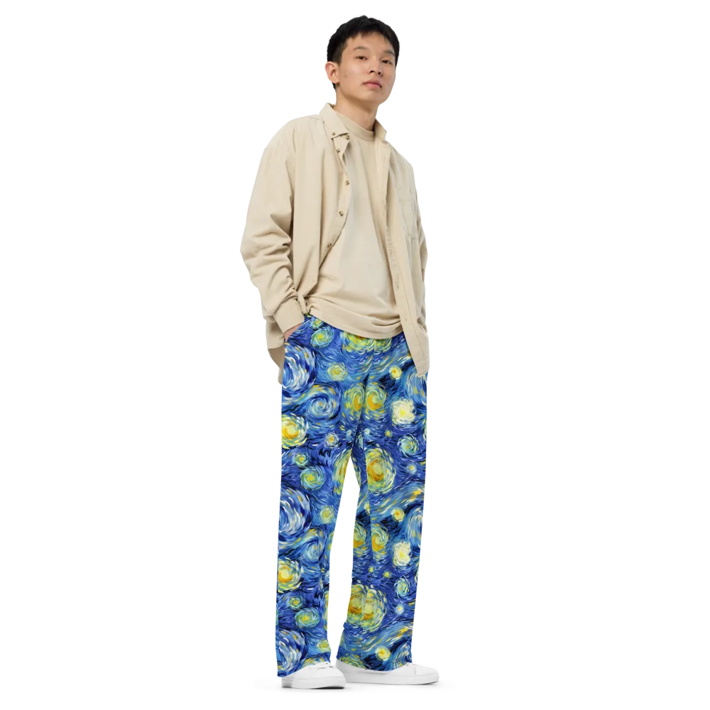Cobalt Orbit on Wide-Leg Pants — Right Front