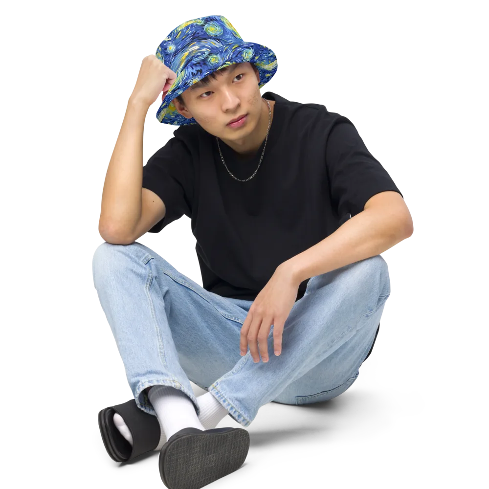 Cobalt Orbit on Reversible Bucket Hat — Front 2 Inside