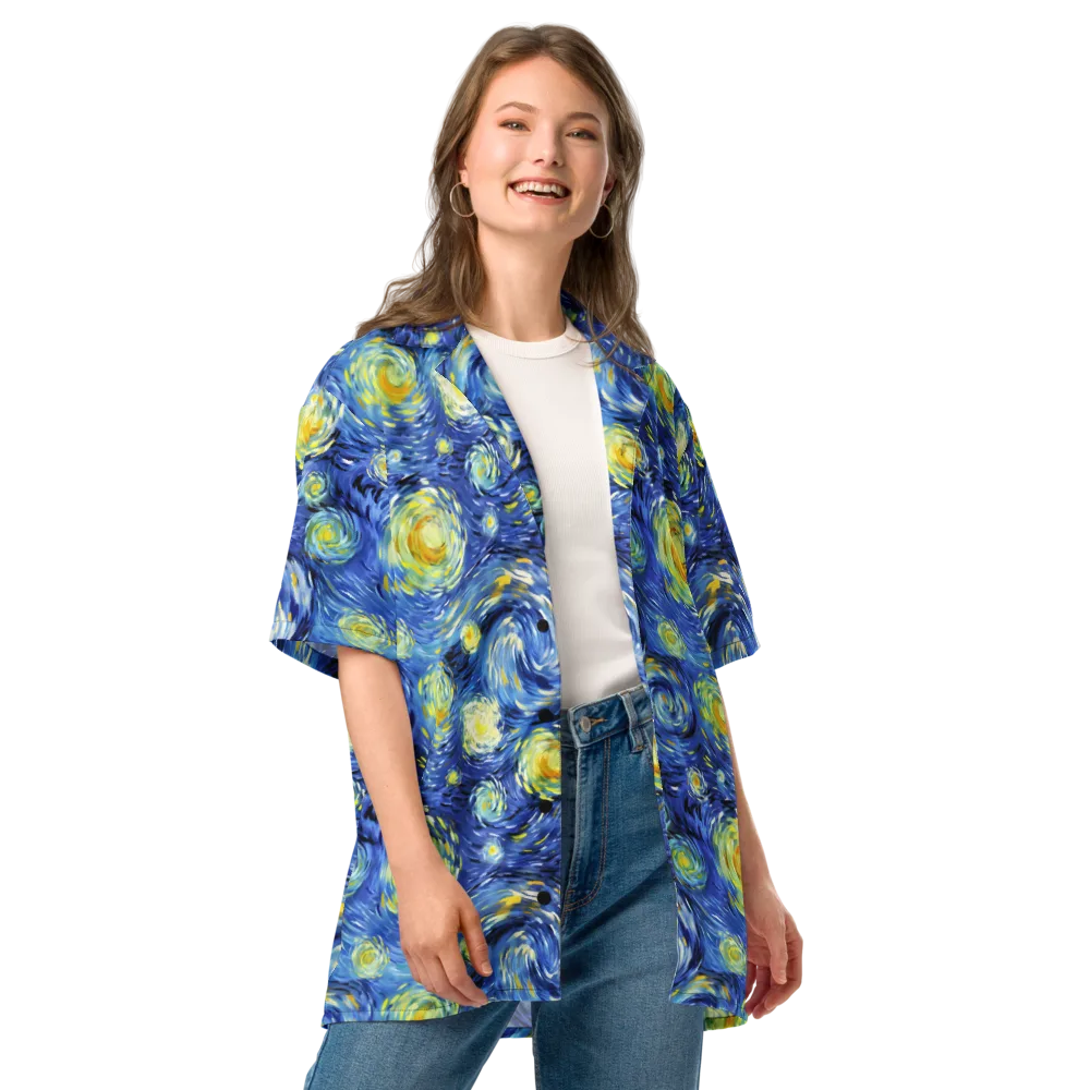 Cobalt Orbit on Button Shirt — Front