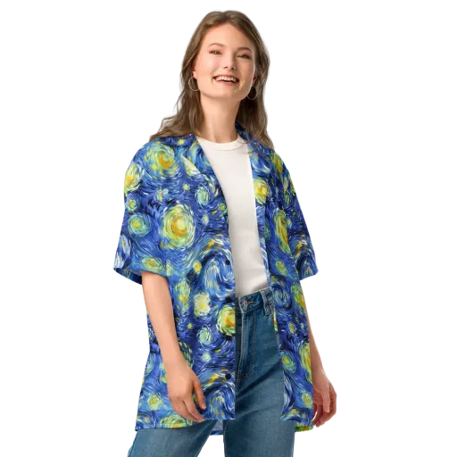 Cobalt Orbit on a Button Shirt