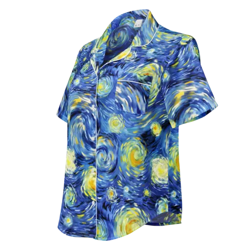 Cobalt Orbit on a Women's Short Sleeve Pajama Top