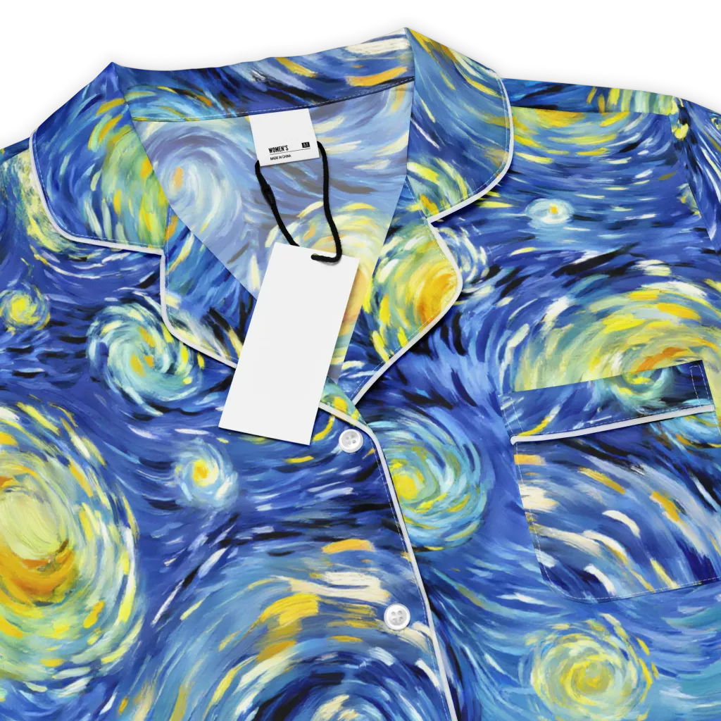 Cobalt Orbit on Women's Short Sleeve Pajama Top — Product details