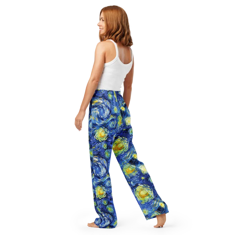 Cobalt Orbit on Women's Pajama Pants — Back