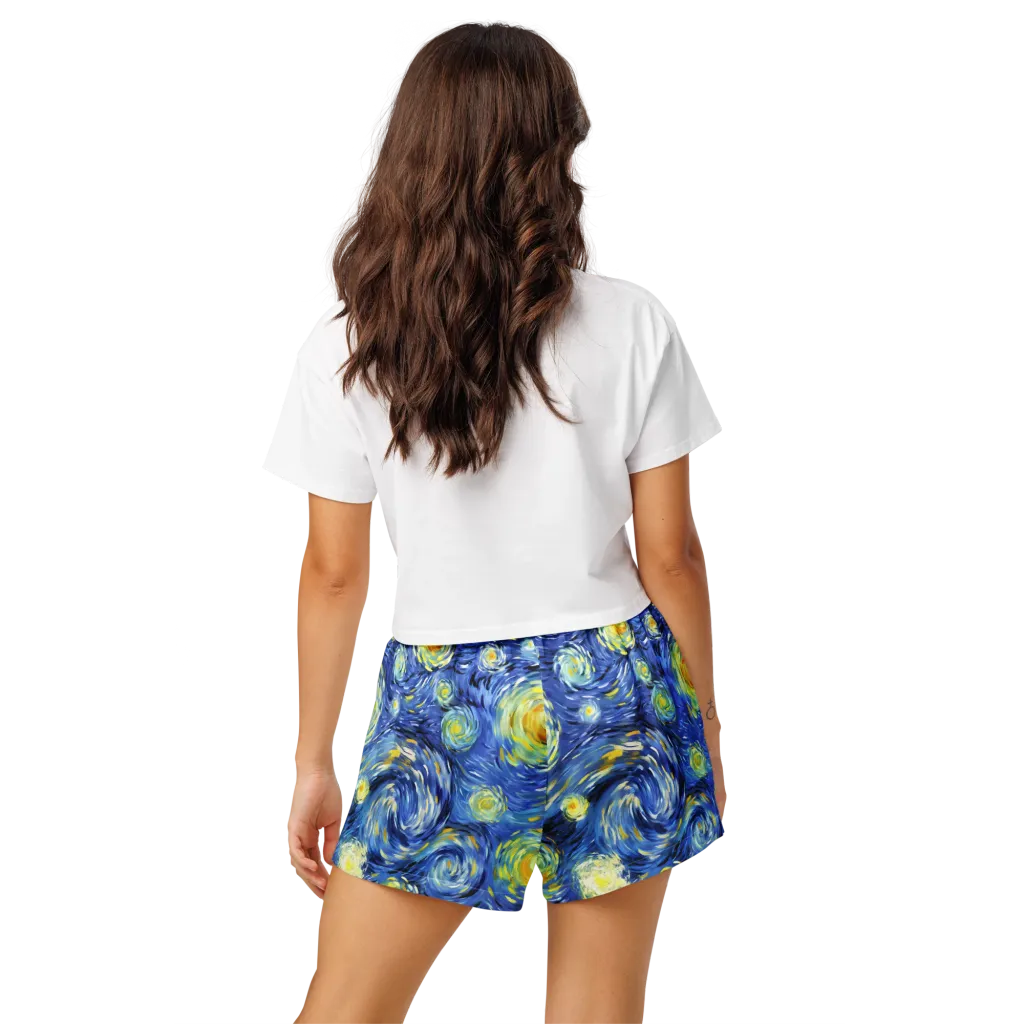 Cobalt Orbit on Women's Pajama Shorts — Back