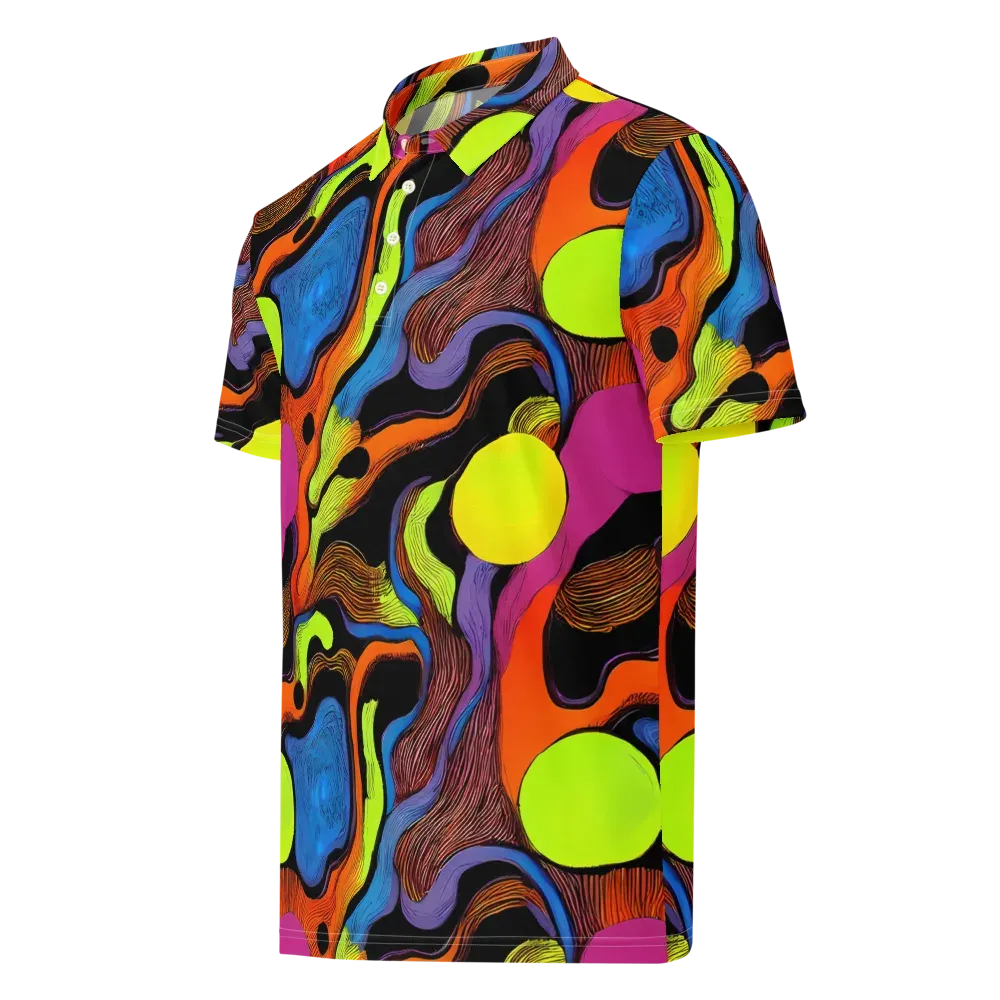 Blacklight Tangle on Men's Slim Fit Polo Shirt — Left Front