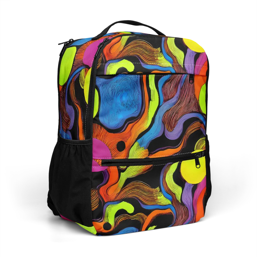 Blacklight Tangle on Utility Backpack — Right Front