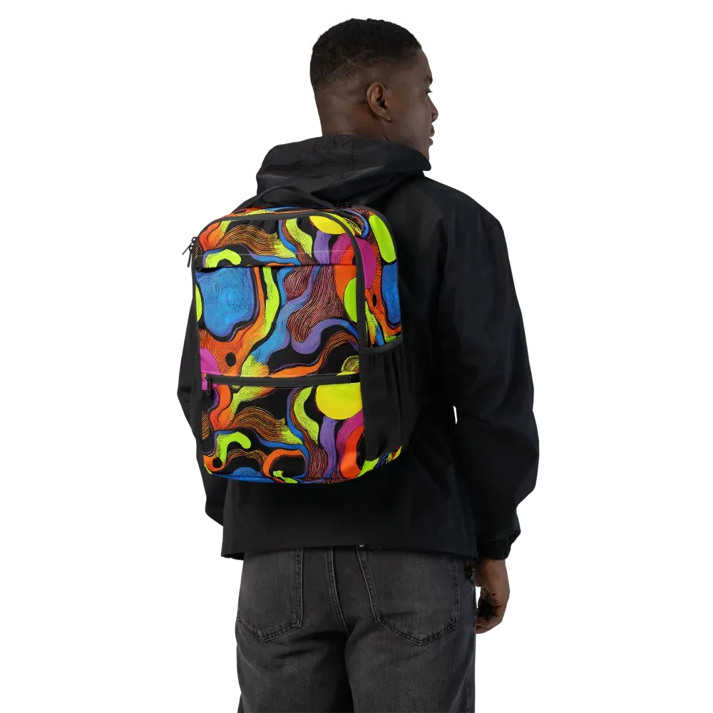 Blacklight Tangle on Utility Backpack — Back