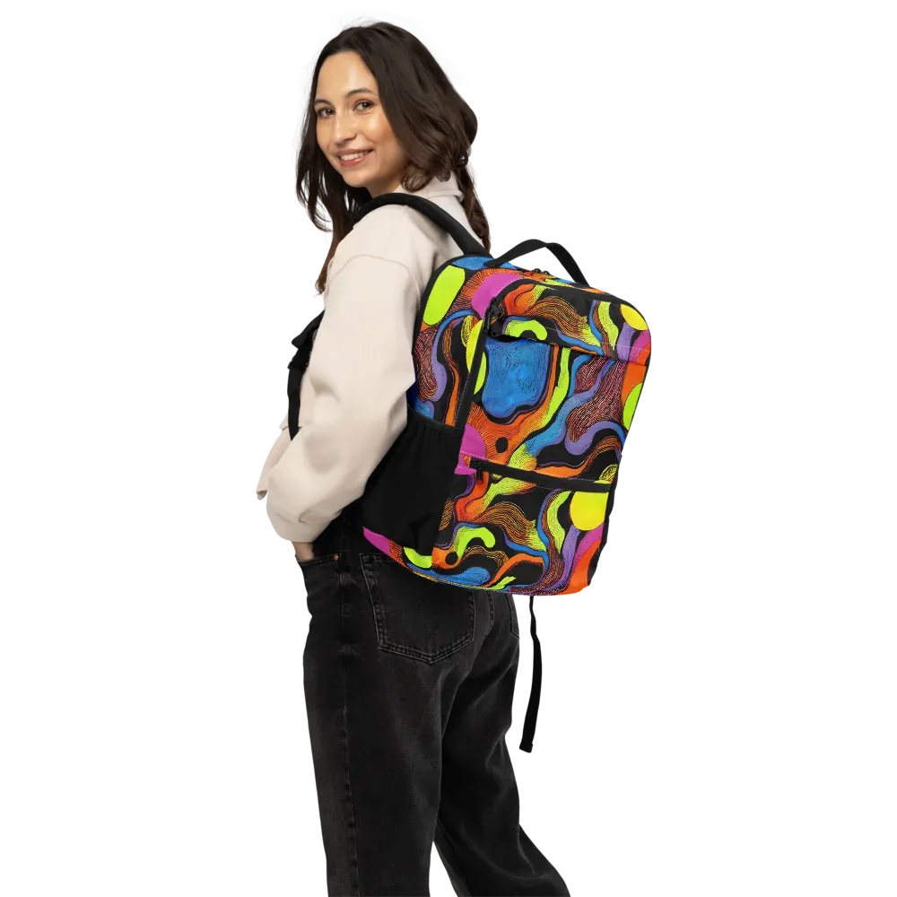 Blacklight Tangle on Utility Backpack — Back