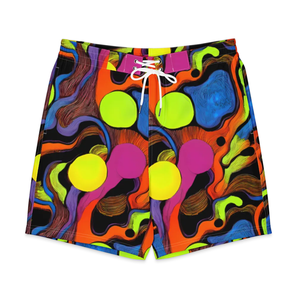 Blacklight Tangle on Men's Board Shorts — Front