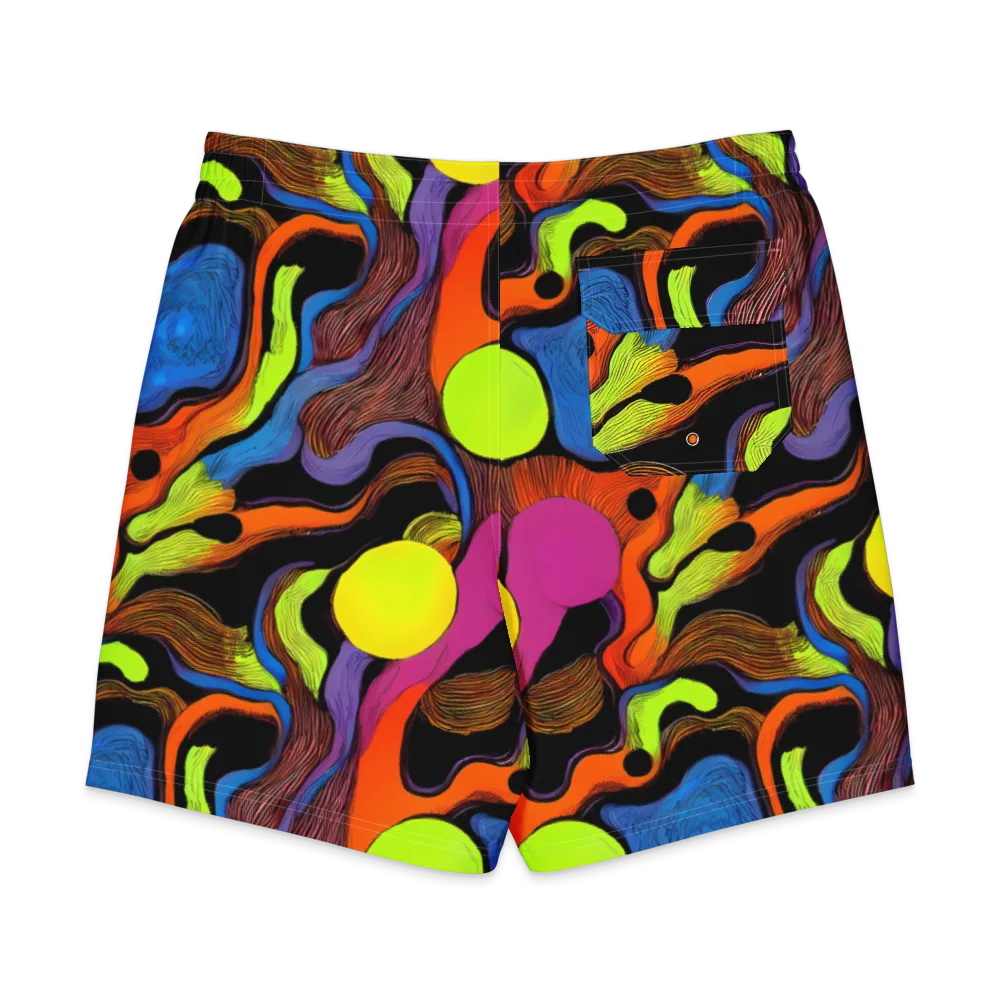 Blacklight Tangle on Men's Board Shorts — Back