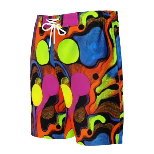 Blacklight Tangle on a Men's Board Shorts
