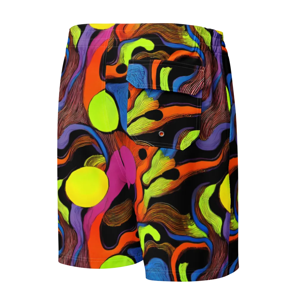 Blacklight Tangle on Men's Board Shorts — Back
