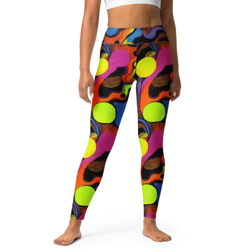 Blacklight Tangle on a Yoga Leggings