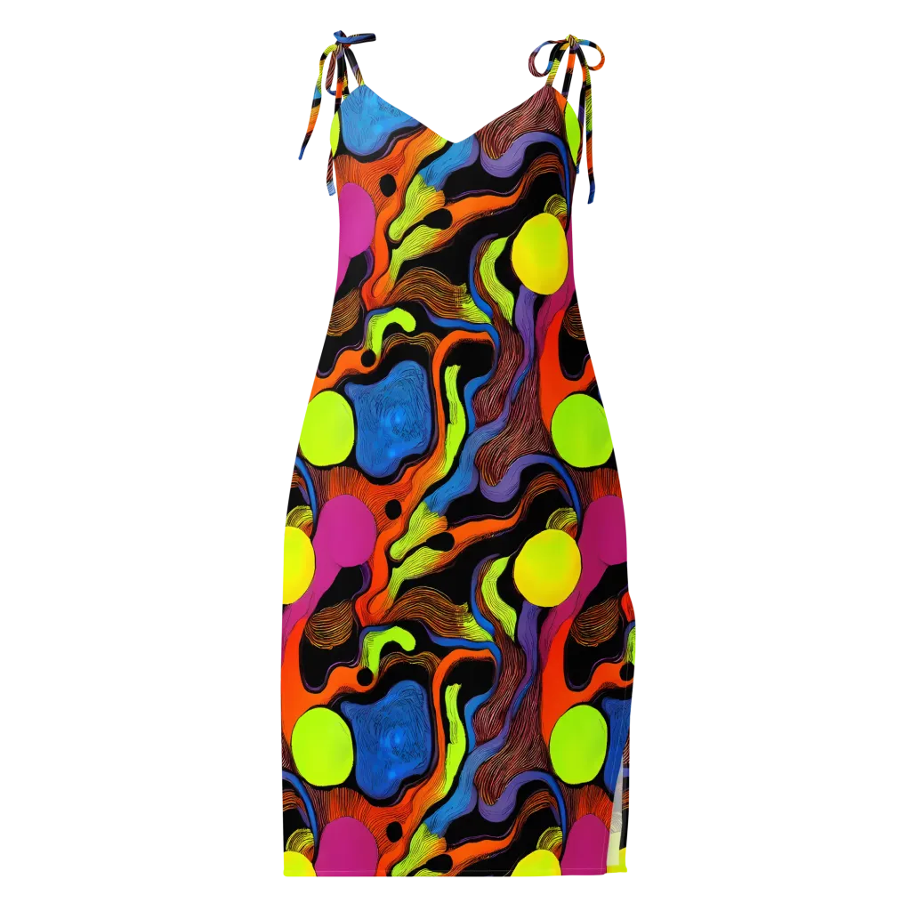 Blacklight Tangle on Slip Dress — Front
