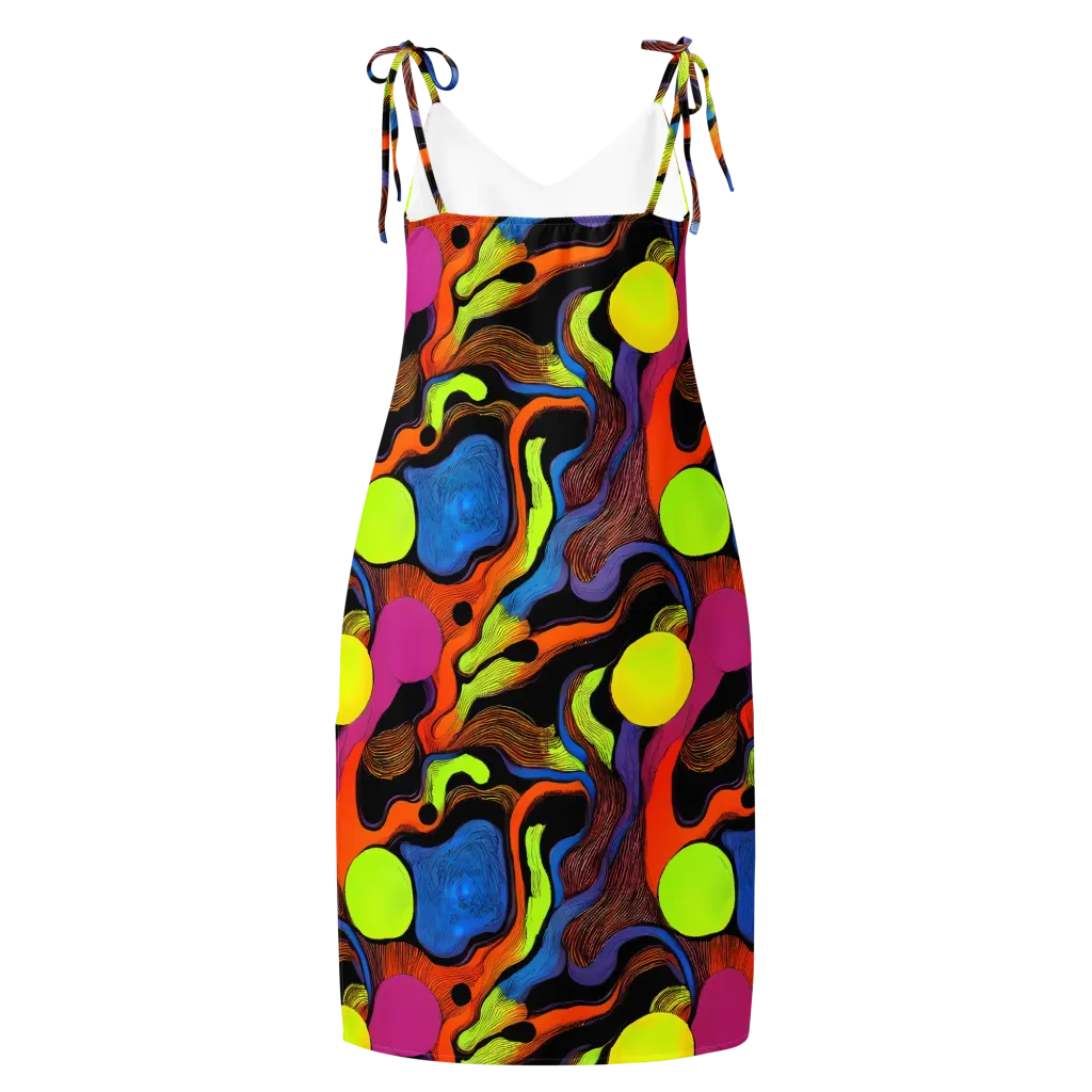 Blacklight Tangle on Slip Dress — Back