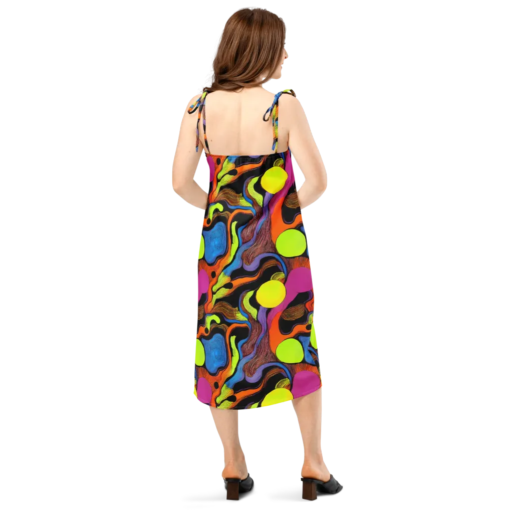 Blacklight Tangle on Slip Dress — Back