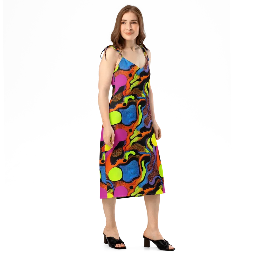 Blacklight Tangle on Slip Dress — Right Front