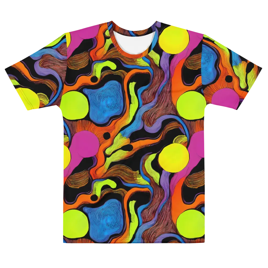 Blacklight Tangle on Men's Cotton Crew Neck T-Shirt — Front