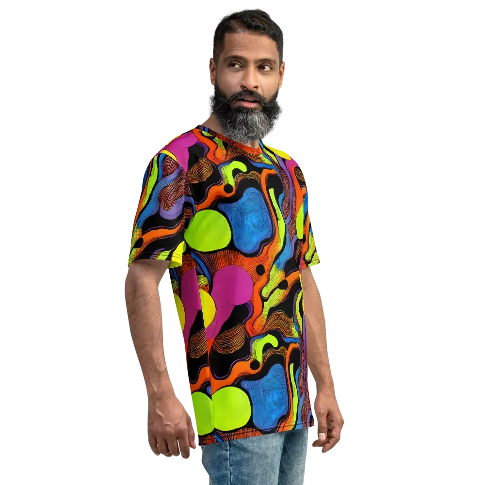 Blacklight Tangle on Men's Crew Neck T-Shirt — Right
