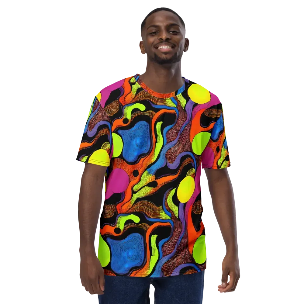 Blacklight Tangle on Men's Crew Neck T-Shirt — Front