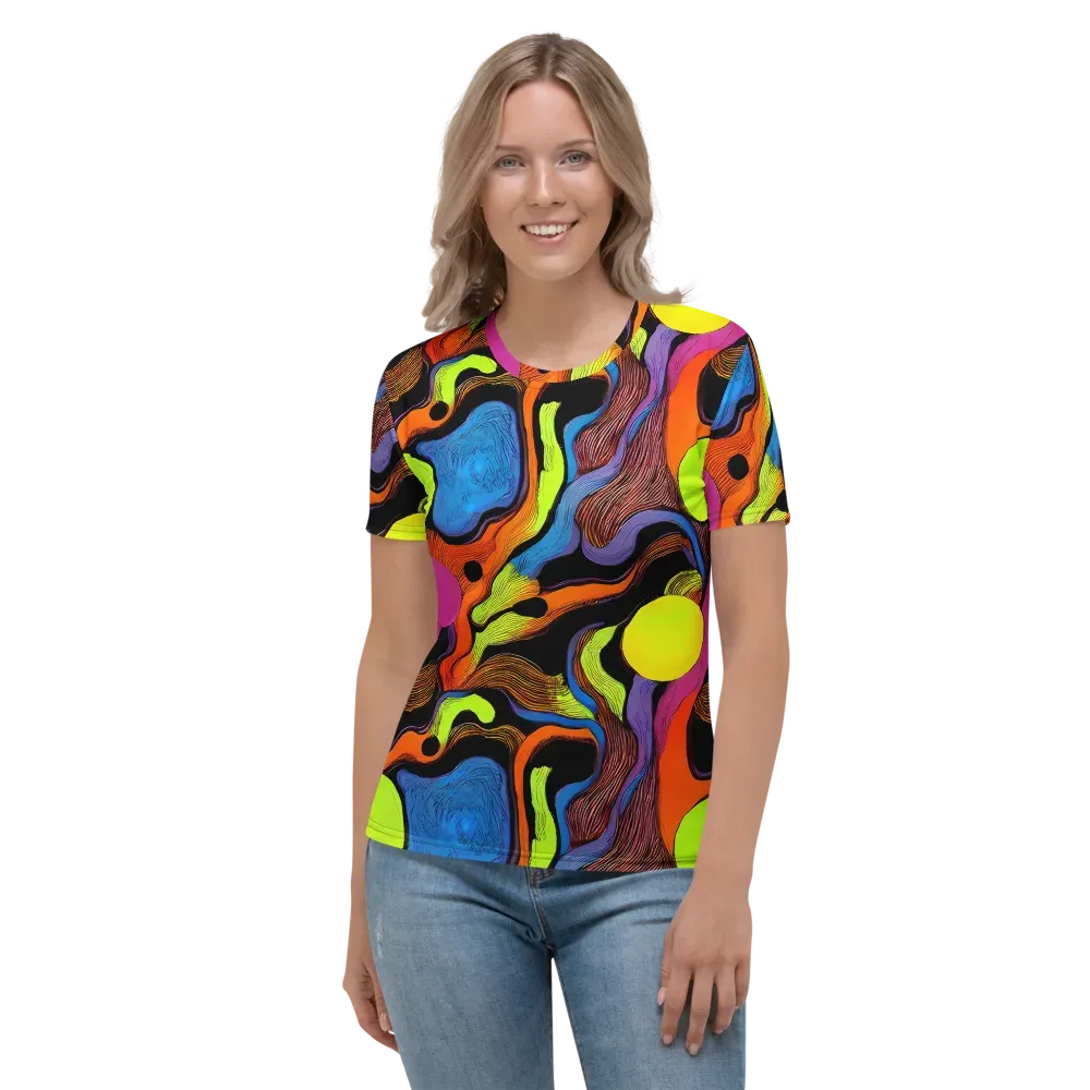 Blacklight Tangle on Women's Crew Neck T-Shirt — Front
