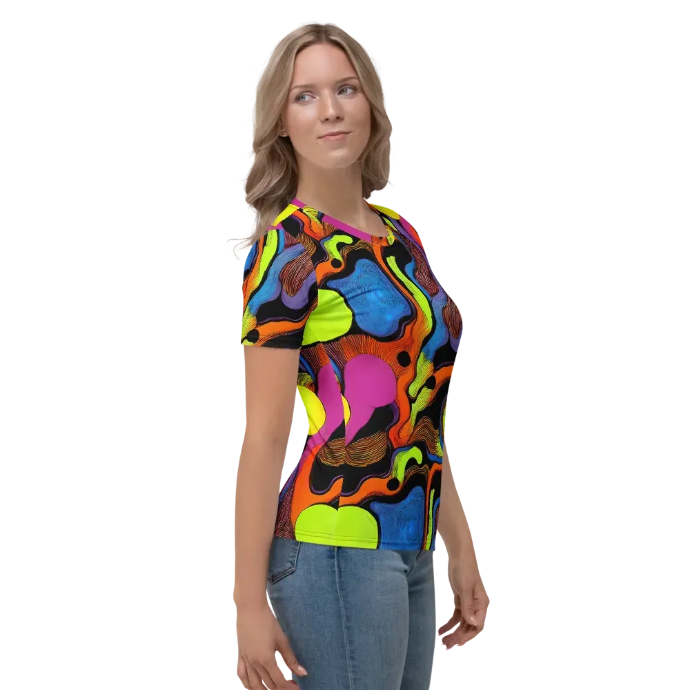 Blacklight Tangle on Women's Crew Neck T-Shirt — Right