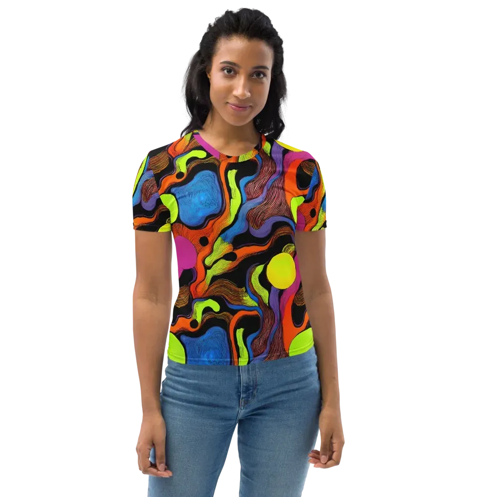 Blacklight Tangle on Women's Crew Neck T-Shirt — Front