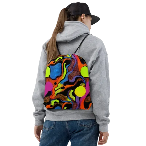 Blacklight Tangle on a Drawstring Bag