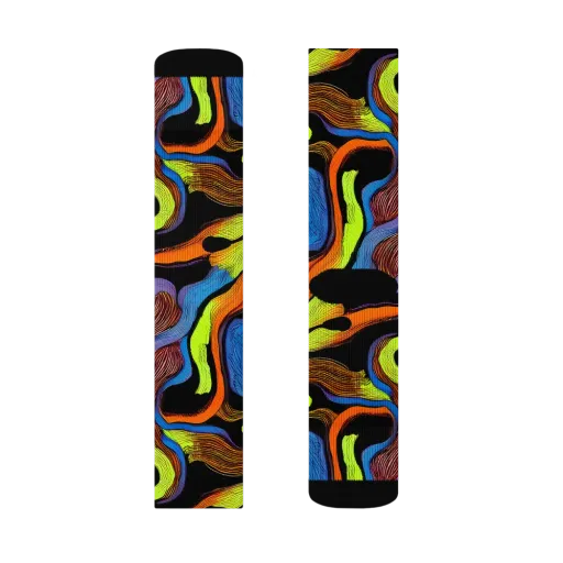 Blacklight Tangle on a Socks