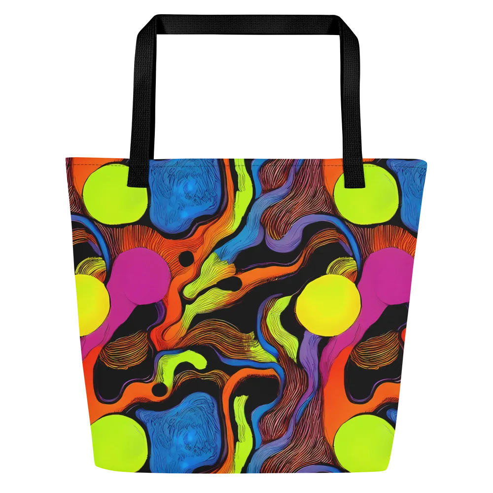 Blacklight Tangle on Large Tote Bag W/ Pocket — Front