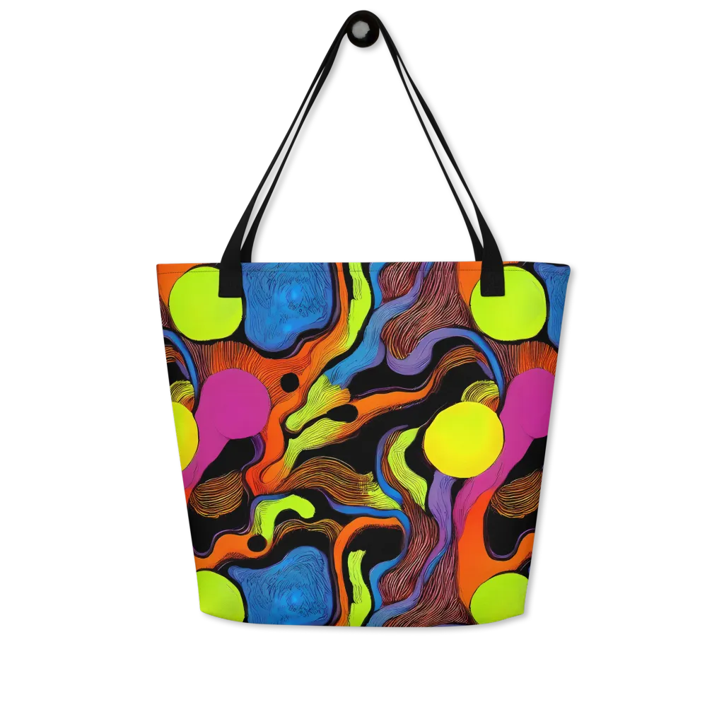 Blacklight Tangle on Large Tote Bag W/ Pocket — Front
