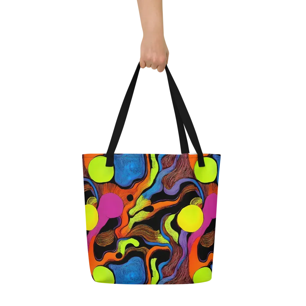 Blacklight Tangle on Large Tote Bag W/ Pocket — Front