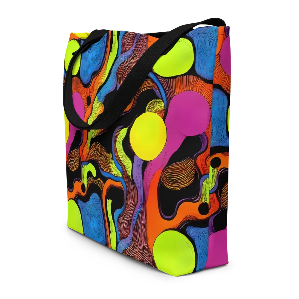 Blacklight Tangle on Large Tote Bag W/ Pocket — Front
