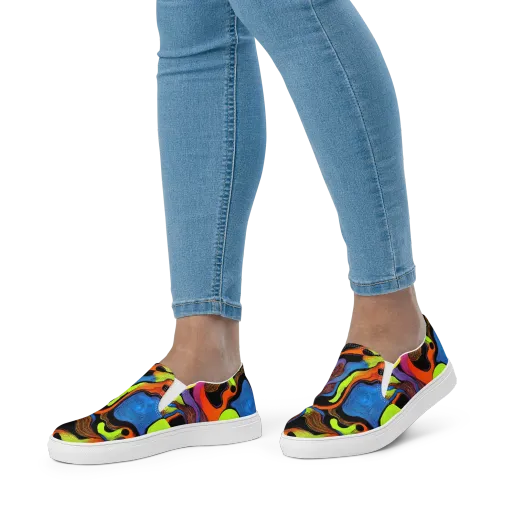 Blacklight Tangle on a Women's Slip-On Canvas Shoes