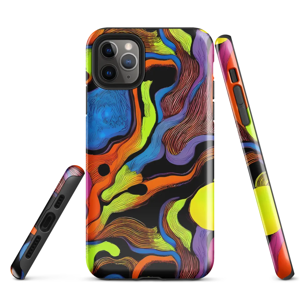 Blacklight Tangle on Tough Case for iPhone® — Front