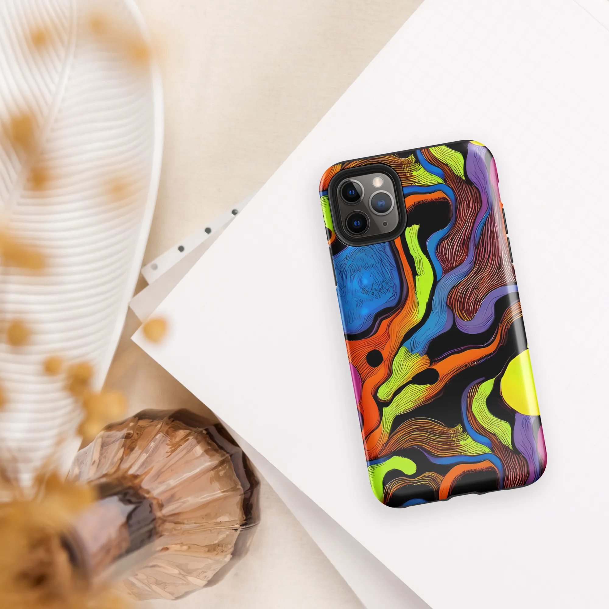 Blacklight Tangle on Tough Case for iPhone® — Front