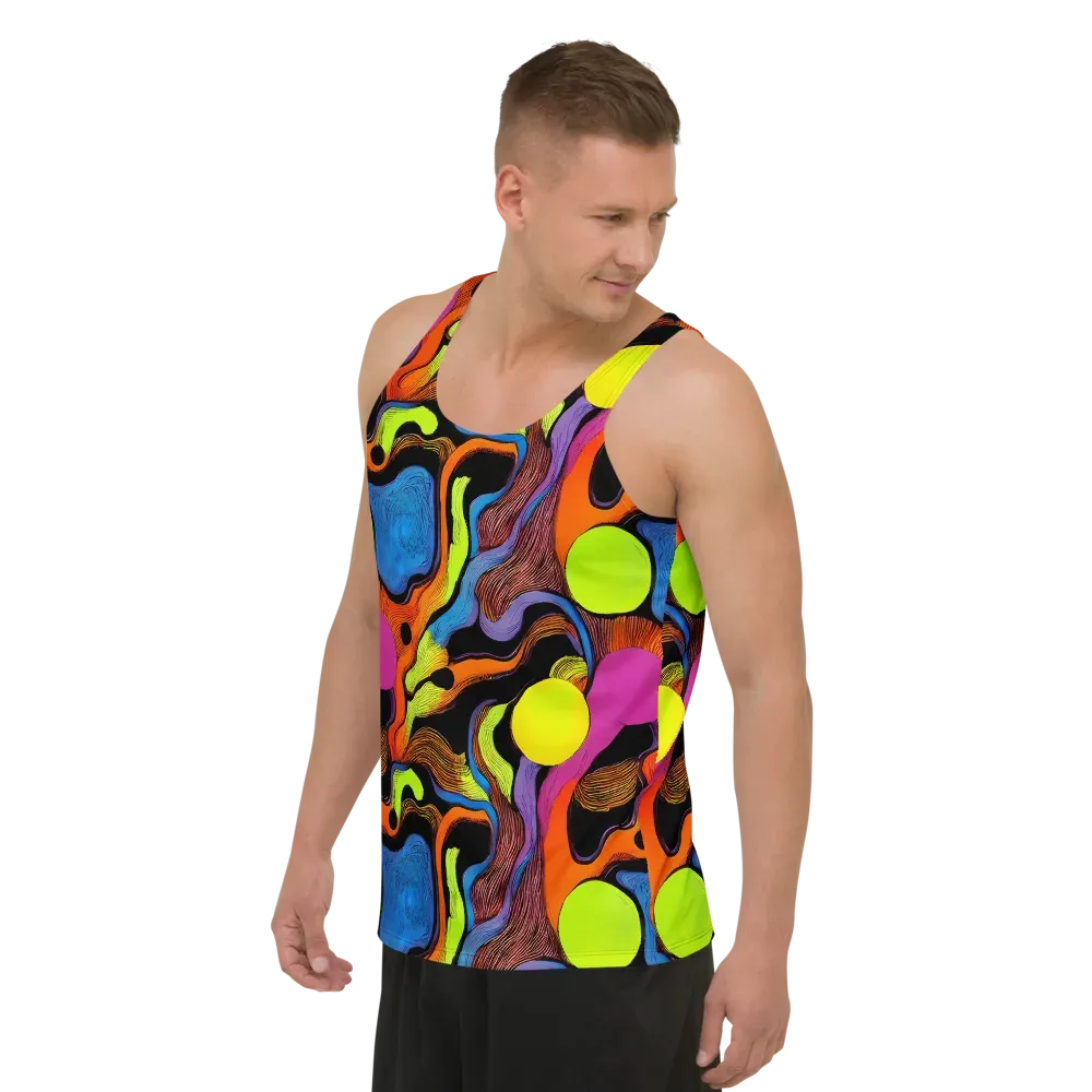 Blacklight Tangle on Men's Tank Top — Left Front