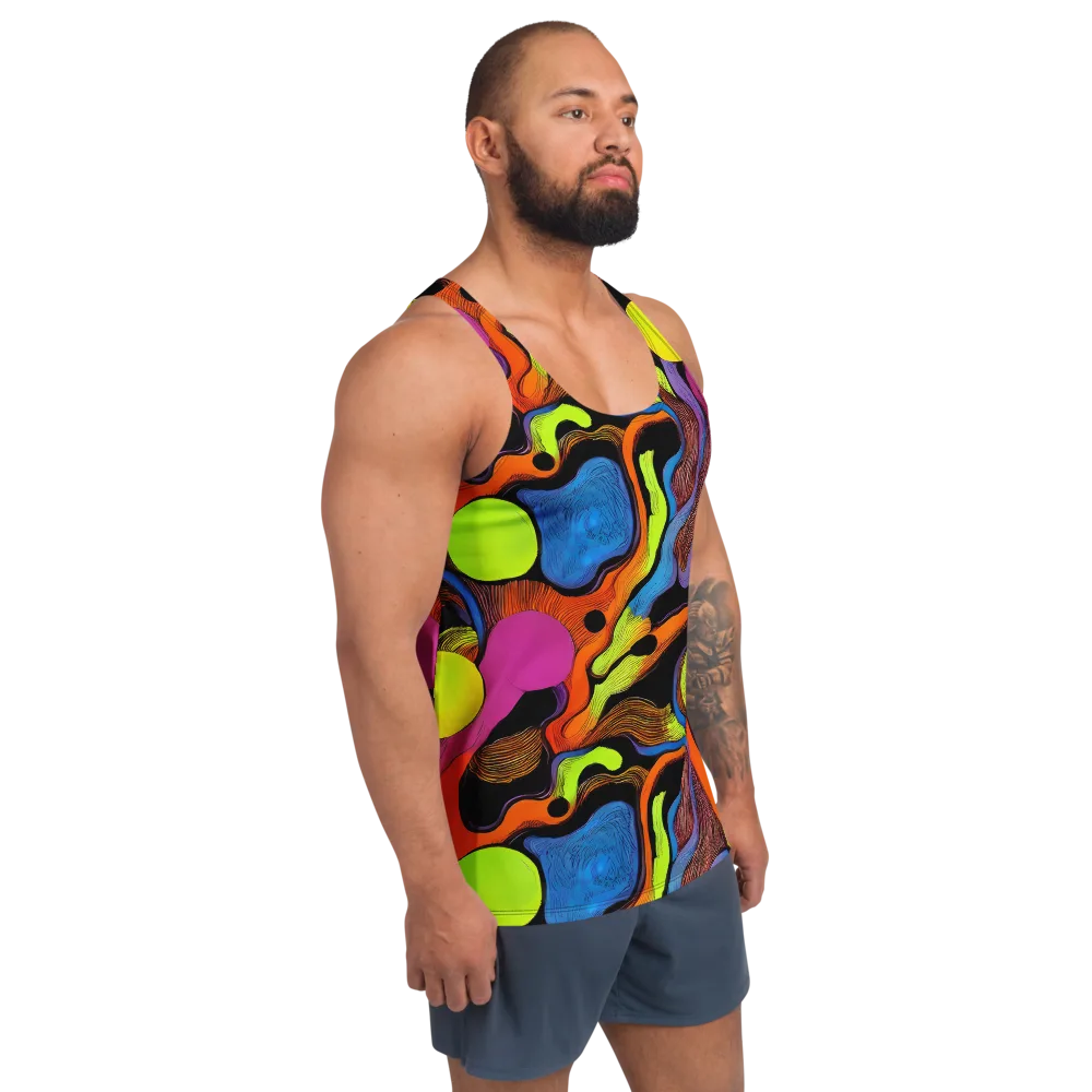 Blacklight Tangle on Men's Tank Top — Right Front