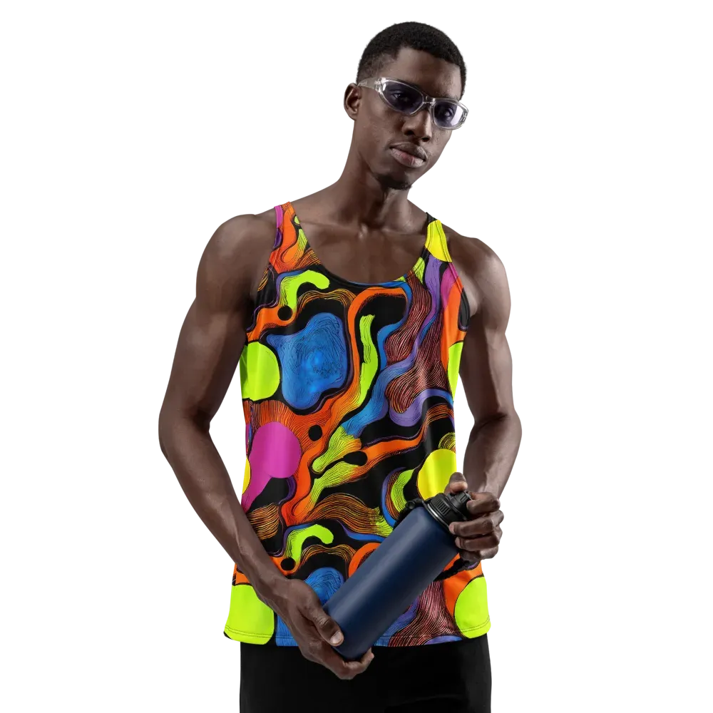 Blacklight Tangle on Men's Tank Top — Front