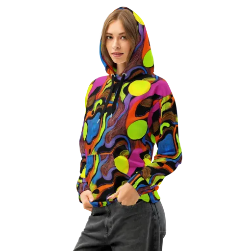 Blacklight Tangle on a Cotton Hoodie