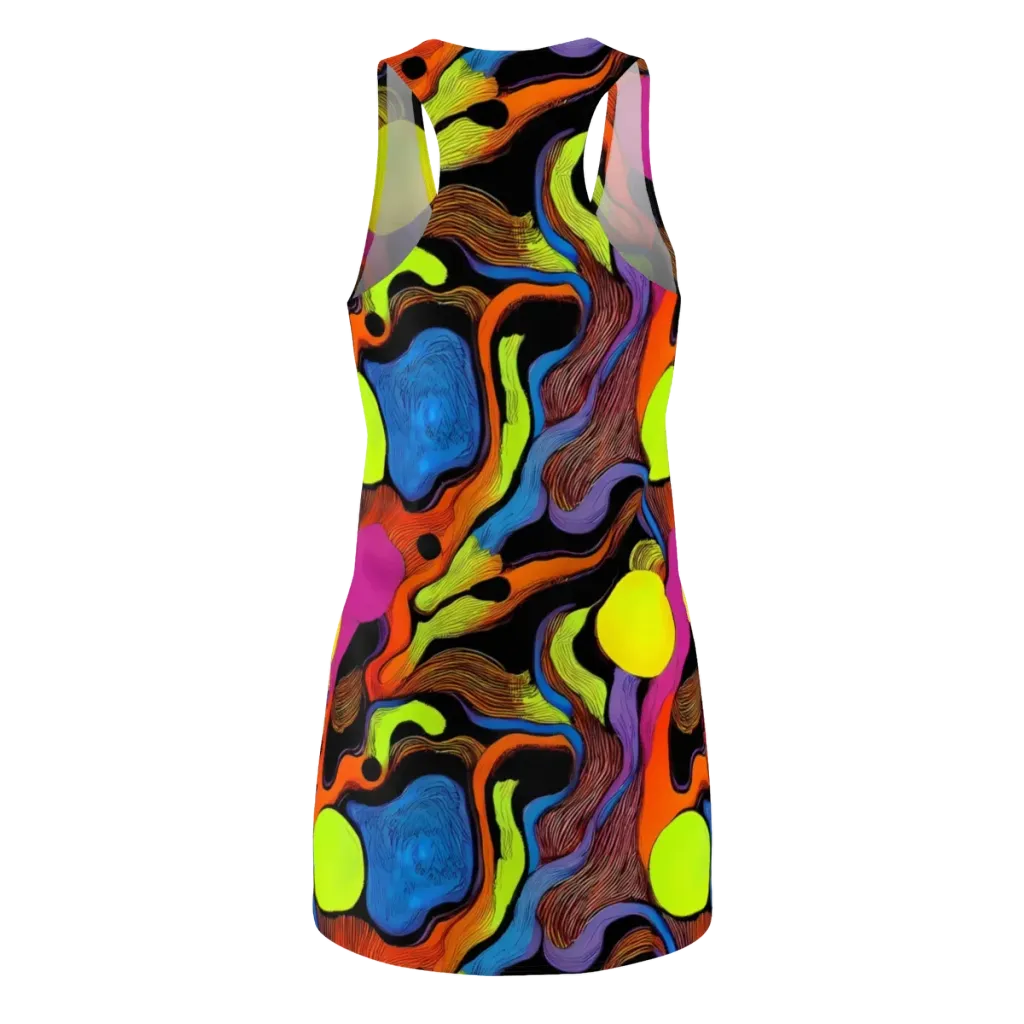 Blacklight Tangle on Racerback Dress — Back