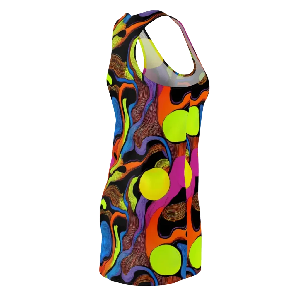 Blacklight Tangle on Racerback Dress — Back Side
