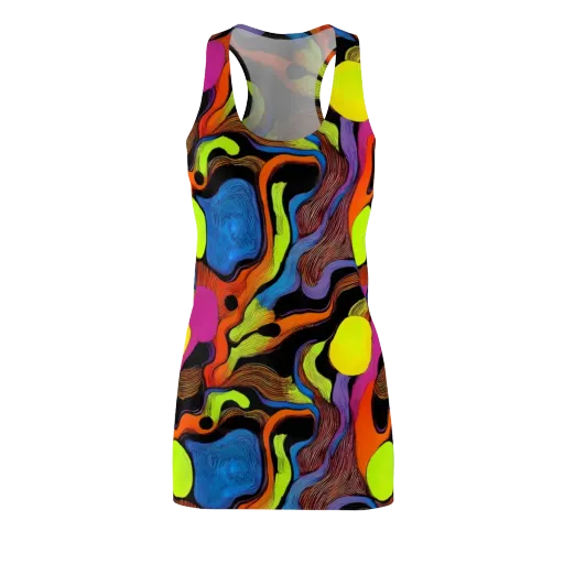Blacklight Tangle on a Racerback Dress