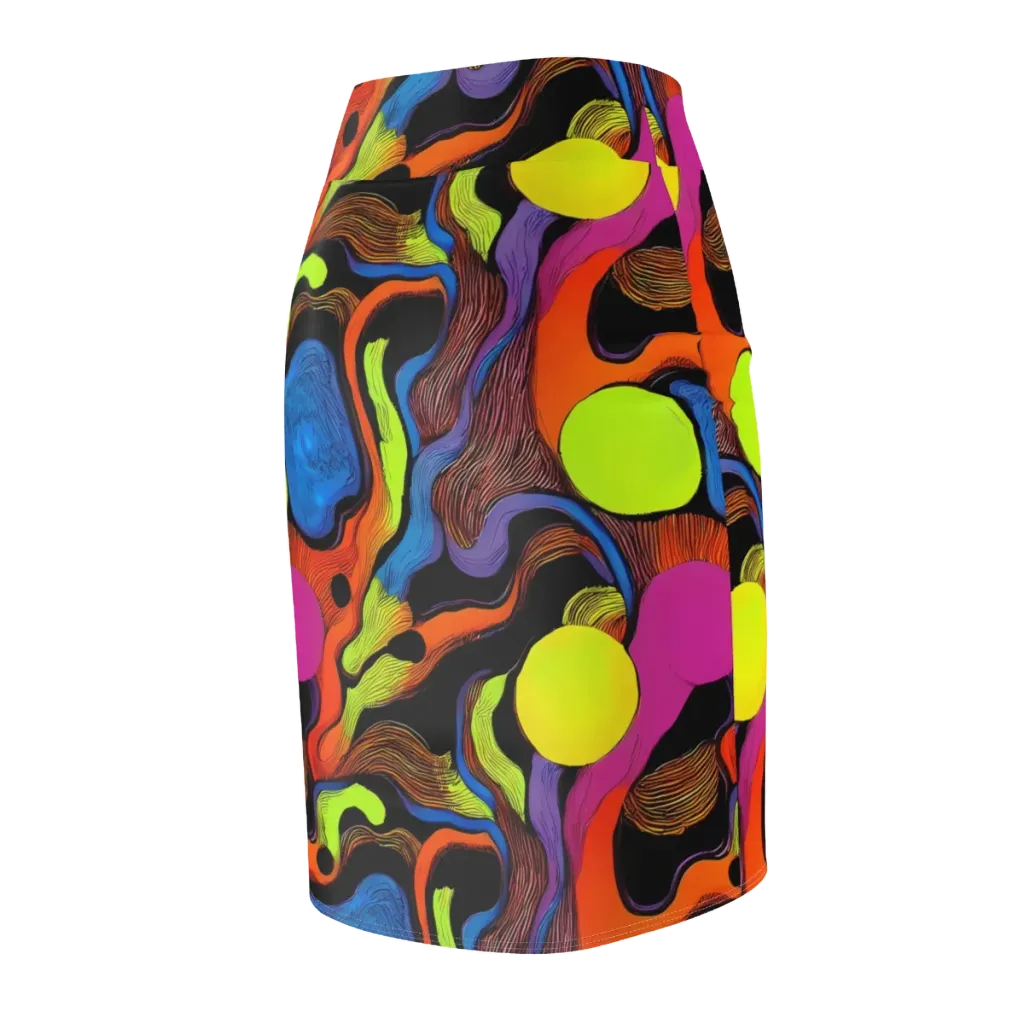 Blacklight Tangle on Pencil Skirt — Back Side