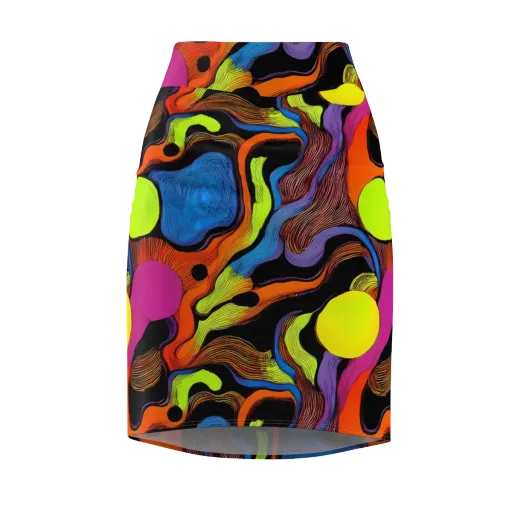 Blacklight Tangle on a Pencil Skirt