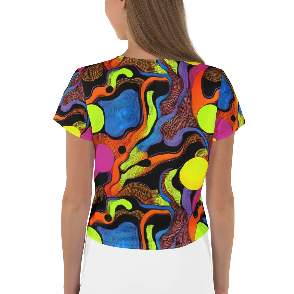 Blacklight Tangle on Crop Tee — Back