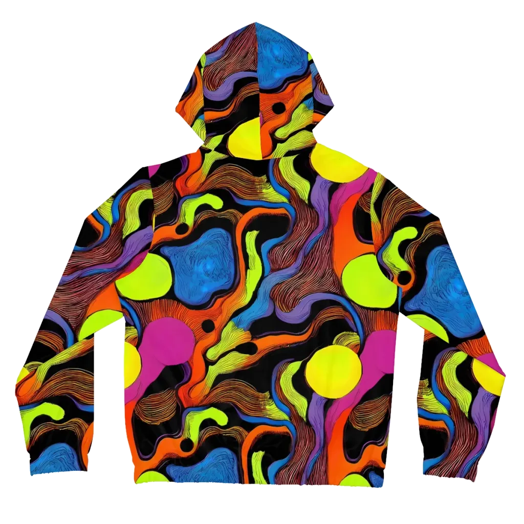 Blacklight Tangle on Women's Full-Zip Hoodie — Back